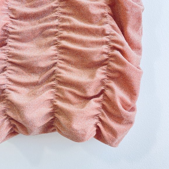 Wild Fable Shimmery Blush Women's Sleeveless Ruched Bodycon Mini Dress L NWOT - Picture 7 of 15